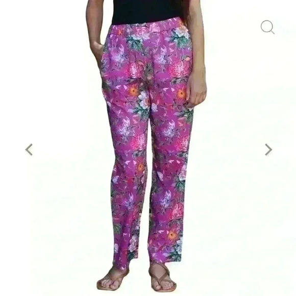 Summer Drawstring Floral Pants Sizes S-5x - Picture 2 of 7